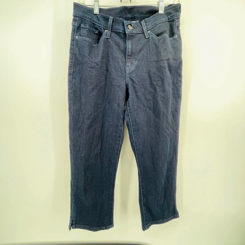 Levi's Straight Leg Jeans Womens 6 W28 Stretch Cotton Blend Dark Blue Solid